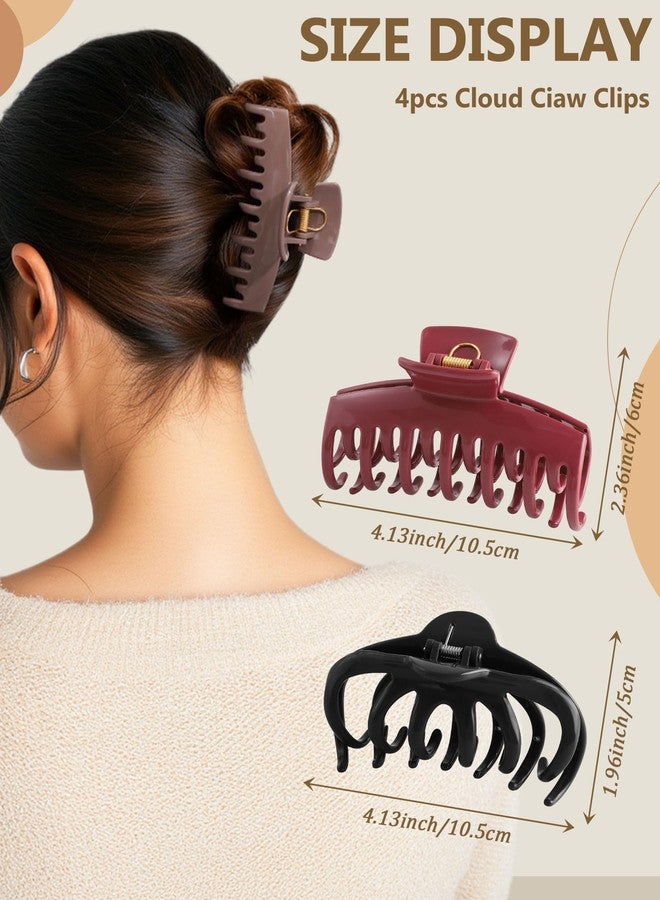 CHLINS 4 Pack Silicone Flexible Hair Claw Clips - Nonslip Large Bendable Soft Claw Clip for Women, Silicone Hair Clips Hair Accessories - Image 4